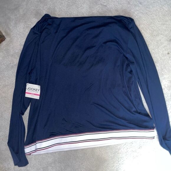 πNWT Jockey Sleep Cropped Blue Hoodie Size Large - Picture 8 of 13